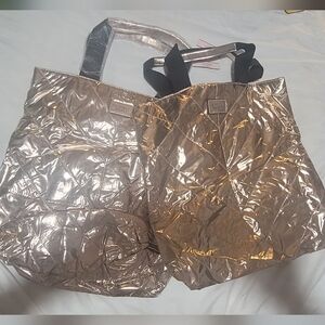 Victoria's Secret Shiny Gold Tote Bags